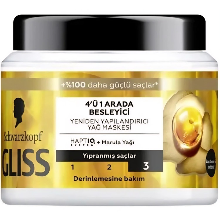 ماسک مو گلیس ۴ در ۱ Oil Nutritive مغذی و ترمیم کننده مناسب موهای آسیب دیده(واردات قانونی از منطقه آزاد ارس)