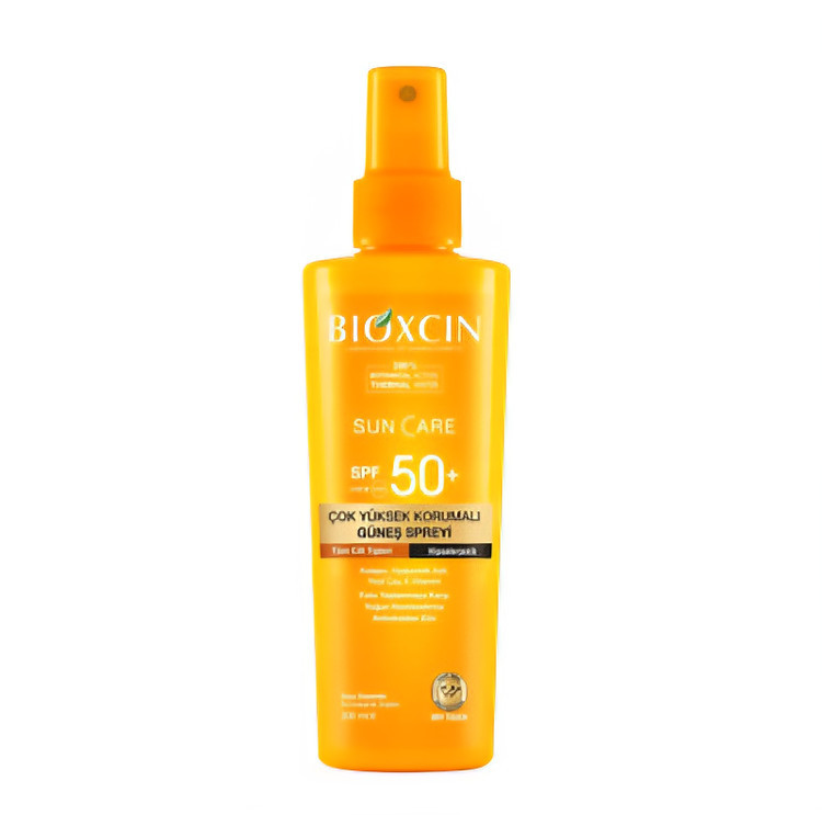 اسپری ضد آفتاب +SPF50 بیوکسین برای انواع پوست حجم ۲۰۰ میلی(واردات قانونی از منطقه آزاد ارس)