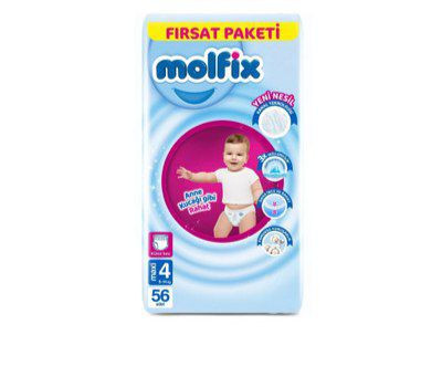 پوشک شورتی مولفیکس ترکیه سایز 4 بسته 56 عددی(واردات قانونی از منطقه آزاد ارس)