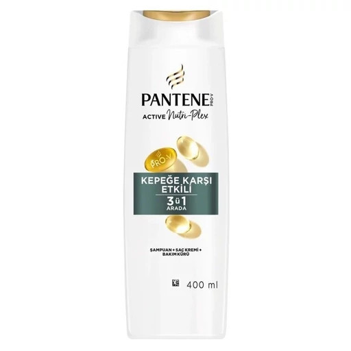 شامپو ضد شوره ۳ در ۱ پنتن Pantene مدل Kepeğe Karşı Etkili حجم 400 میلی(واردات قانونی از منطقه آزاد ارس)