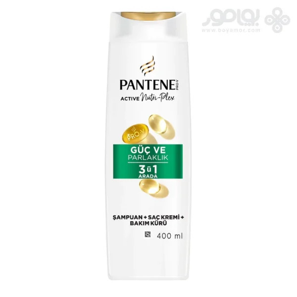 شامپو تقویت کننده پنتن مدل Guc Ve Parlaklik 3 in 1 حجم 400 میلی(واردات قانونی از منطقه آزاد ارس)