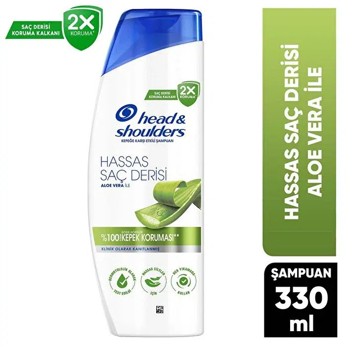 شامپو هد اند شولدرز head and shoulders مدل Hassas Sac Derisi حاوی عصاره آلوئهورا حجم 330 میلی(واردات قانونی از منطقه آزاد ارس)