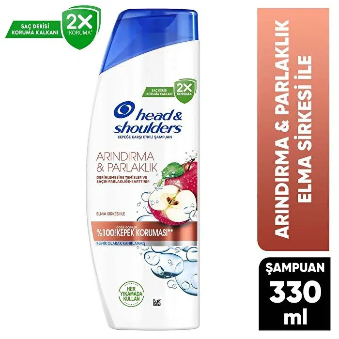 شامپو هد اند شولدرز head and shoulders مدل Arindirma and parlaklik حاوی عصاره سیب حجم 330 میلی(واردات قانونی از منطقه آزاد ارس)