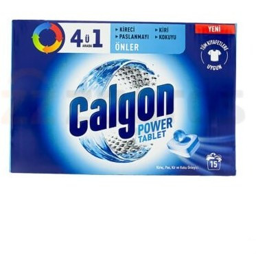 قرص جرم گیر ماشین لباسشویی 4 در 1 کالگون بسته 15 عددی(واردات قانونی از منطقه آزاد ارس)