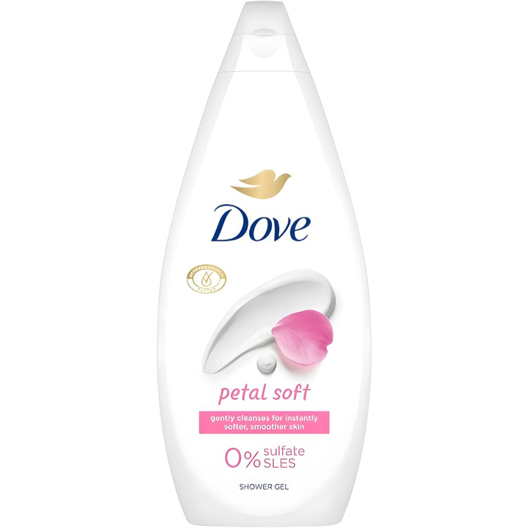 شامپو بدن داو بدون سولفات برای پوستهای حساس Dove Petal Soft با حجم 720 میلی(واردات قانونی از منطقه آزاد ارس)
