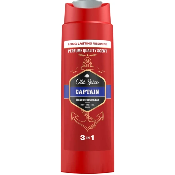 شامپو سر و صورت و بدن سه کاره مردانه اولد اسپایس Old Spice مدل Captain با حجم 400 میلی(واردات قانونی از منطقه آزاد ارس)