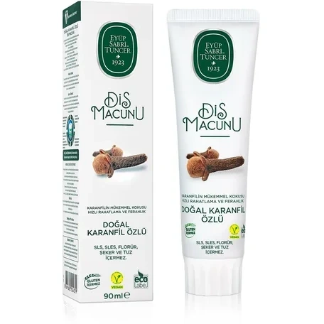 خمیردندان گیاهی ایوب صبری با عصاره طبیعی میخک با حجم 90 میلی(واردات قانونی از منطقه آزاد ارس)