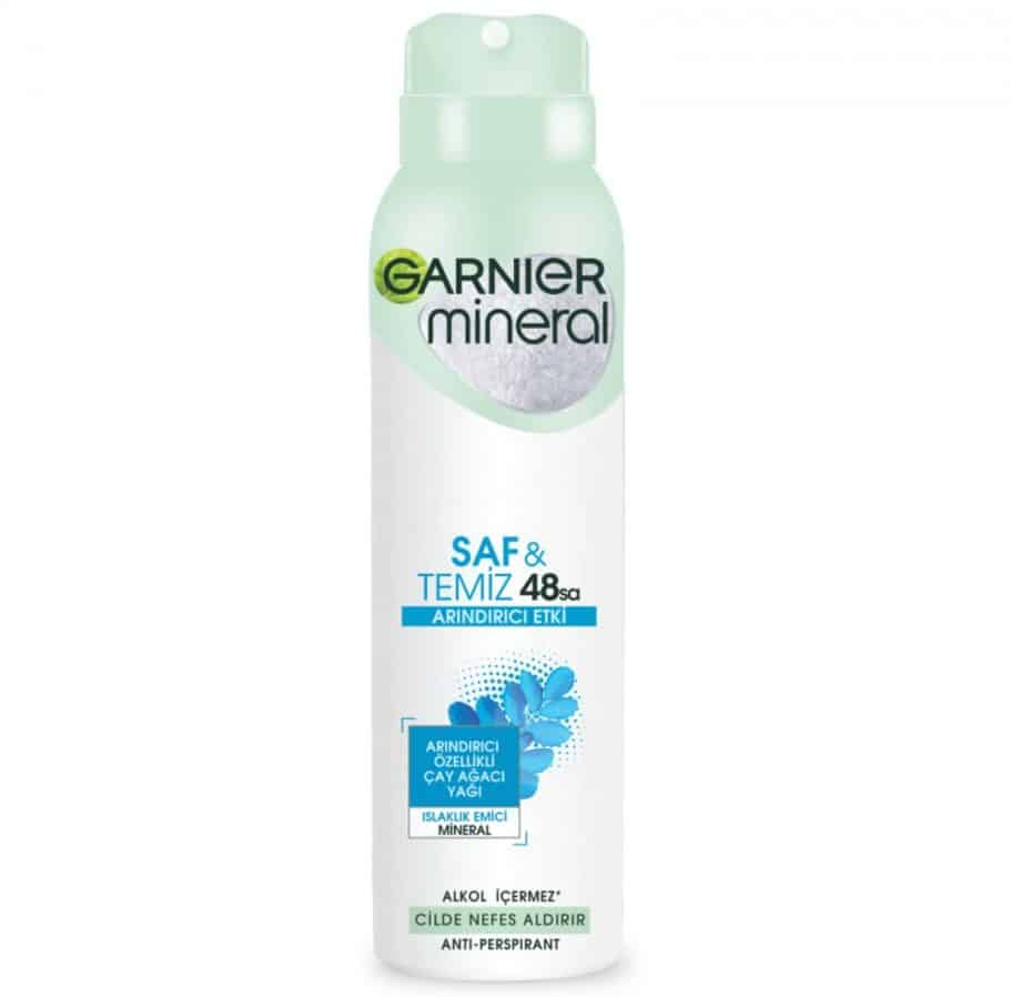 اسپری ضدتعریق Garنیر مدل Saf And Temiz با ماندگاری 48 ساعته با حجم 150 میلی(واردات قانونی از منطقه آزاد ارس)