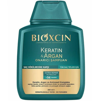 شامپو bioxسین سبز ضدریزش و ترمیم کننده مدل آرگان و کراتین با حجم ۳۰۰ میلی(واردات قانونی از منطقه آزاد ارس)