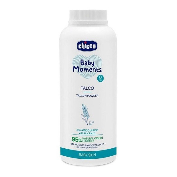 پودر بچه چیکو مدل Baby Moments حاوی پودر تالک و نشاسته برنج با حجم 130 گرم(واردات قانونی از منطقه آزاد ارس)