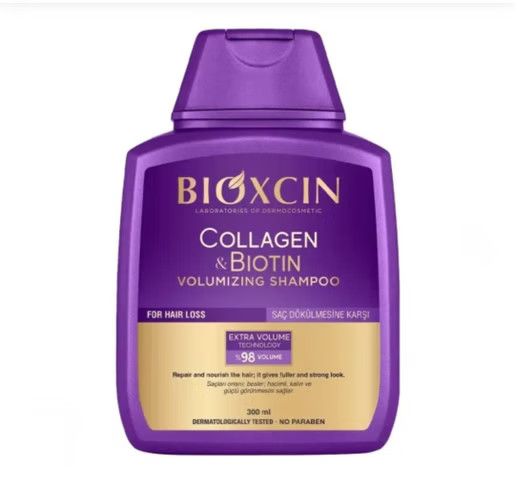شامپو bioکسین بنفش مدل کلاژن و بیوتین ، ضد ریزش و حجم دهنده ، مناسب برای انواع موها بهویژه موهای کمپشت ، نازک و مستعد ریزش ، با حجم 300 میلی(واردات قانونی از منطقه آزاد ارس)