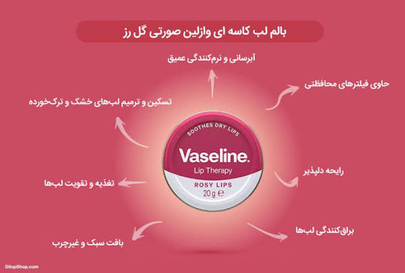 بالم لب کاسهای مدل Rosy Lips ، حاوی عصاره گل رز ، با حجم 20 گرم(واردات قانونی از منطقه آزاد ارس)
