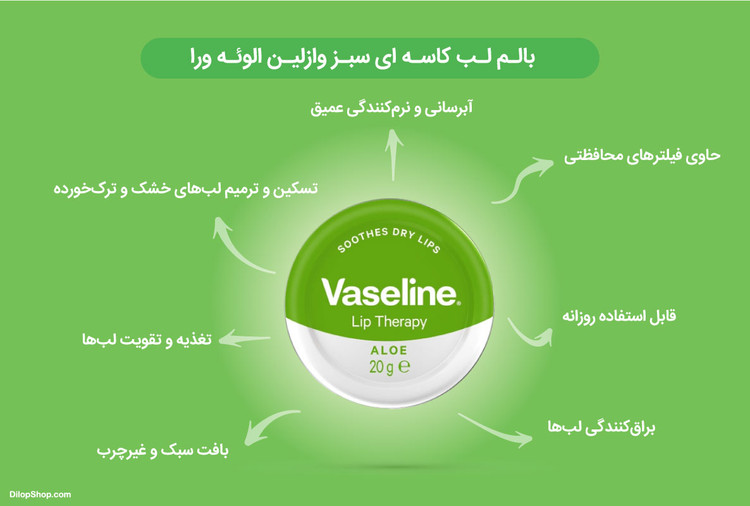 بالم لب کاسهای مدل Lip Therapy Aloe ، حاوی عصاره آلوئه ورا ، با حجم 20 گرم(واردات قانونی از منطقه آزاد ارس)