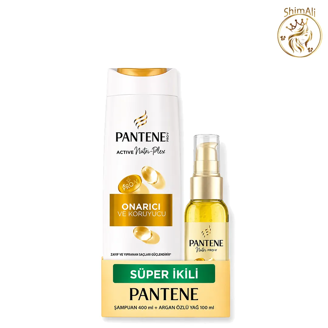 شامپو Paنتن مدل ONARICI همراه با روغن آرگان مراکشی خالص ، حاوی پروویتامینه Pro-v و پروویتامین و ویتامین E ، مناسب برای موهای خشک و آسیب دیده ، با حجم 400 و 100 میلی(واردات قانونی از منطقه آزاد ارس)